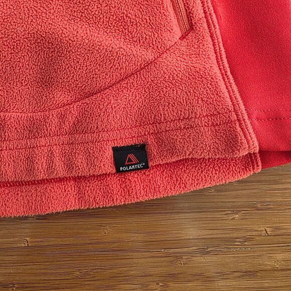 North Face Fleece Jacket Full Zip Bright Coral Orange Womens Size L Polartec - Picture 5 of 12